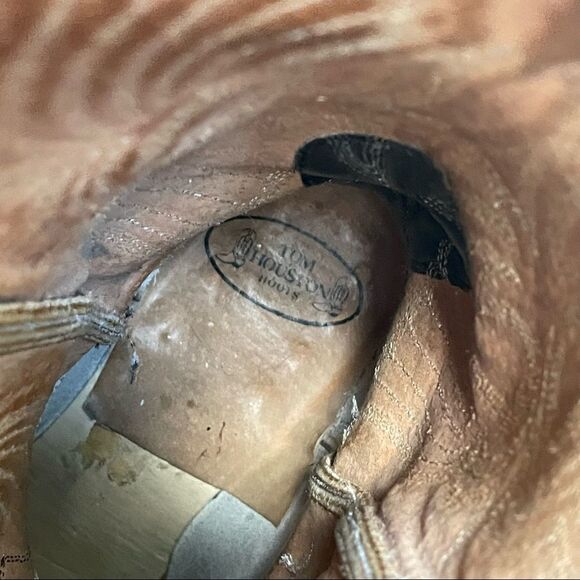 TOM HOUSTON Vintage Brown Leather Western Cowboy Boots 7 - Picture 11 of 13